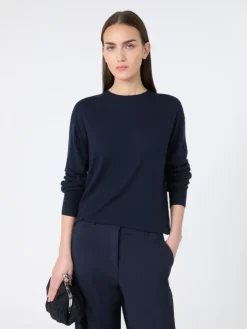 Wool and cashmere basic sweater - NAVY