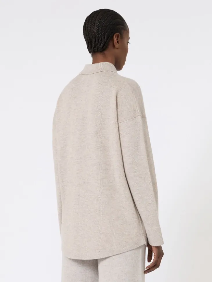 Wool and cashmere cardigan - BEIGE