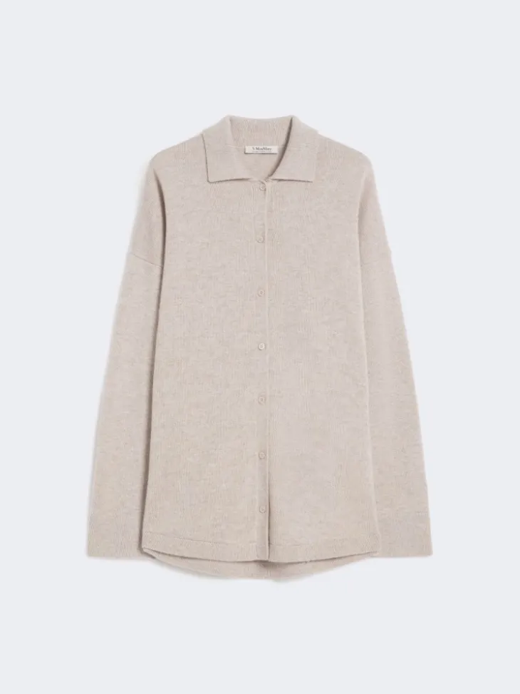 Wool and cashmere cardigan - BEIGE