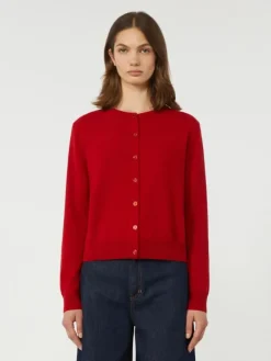 Wool and cashmere cardigan - RED