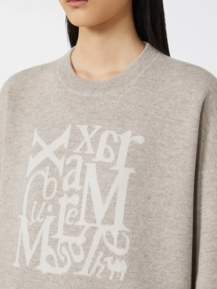 Wool and cashmere crew-neck sweater - BEIGE
