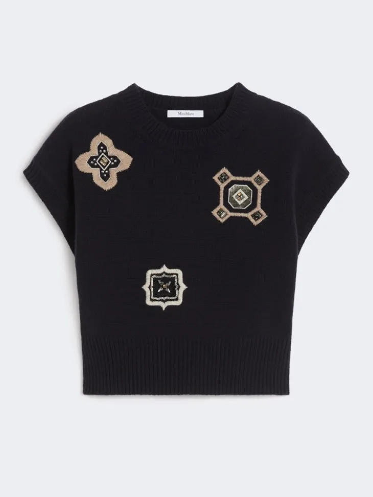 Wool and cashmere cropped sweater - ULTRAMARINE