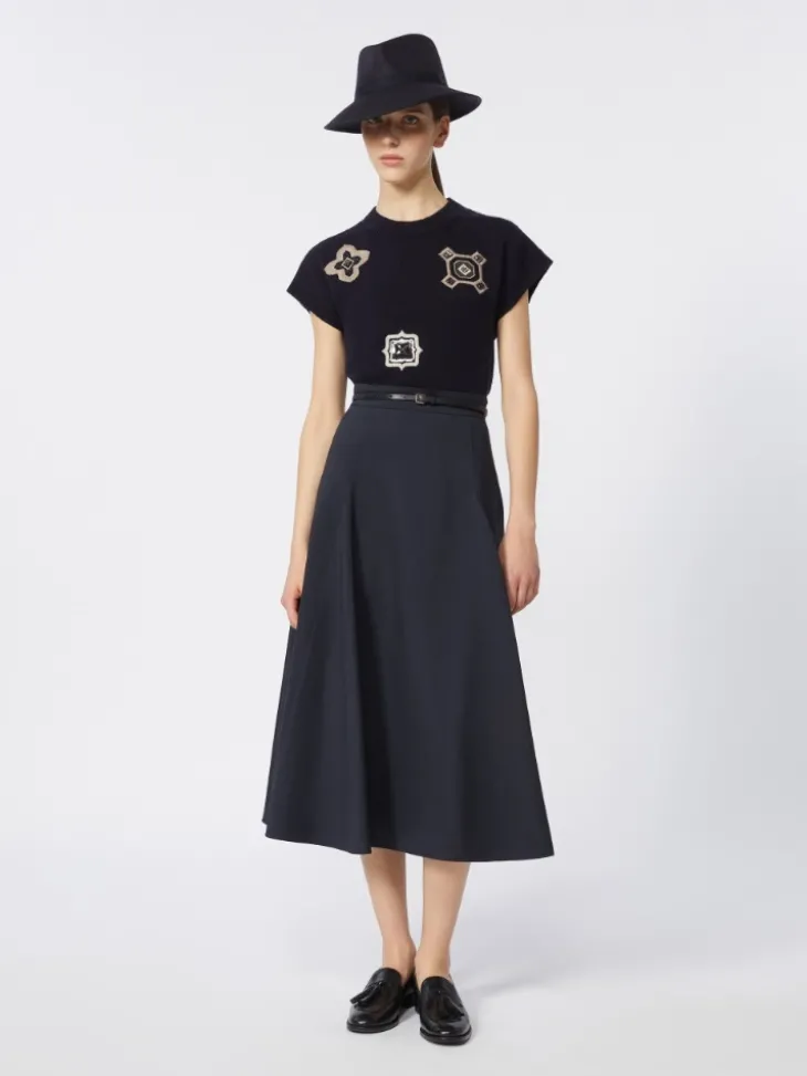 Wool and cashmere cropped sweater - ULTRAMARINE