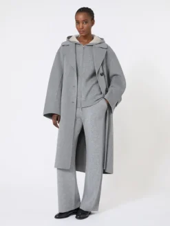 Wool and cashmere hooded cardigan - MEDIUM GREY
