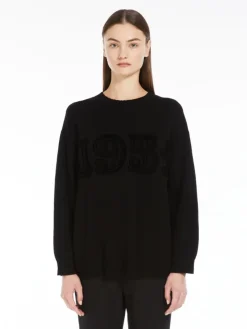 Wool and cashmere jumper - BLACK