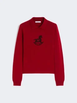 Wool and cashmere slim sweater - DARK RED