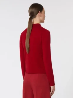 Wool and cashmere slim sweater - DARK RED