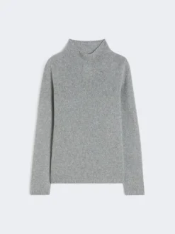Wool and cashmere yarn polo-neck sweater - MEDIUM GREY