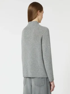 Wool and cashmere yarn polo-neck sweater - MEDIUM GREY
