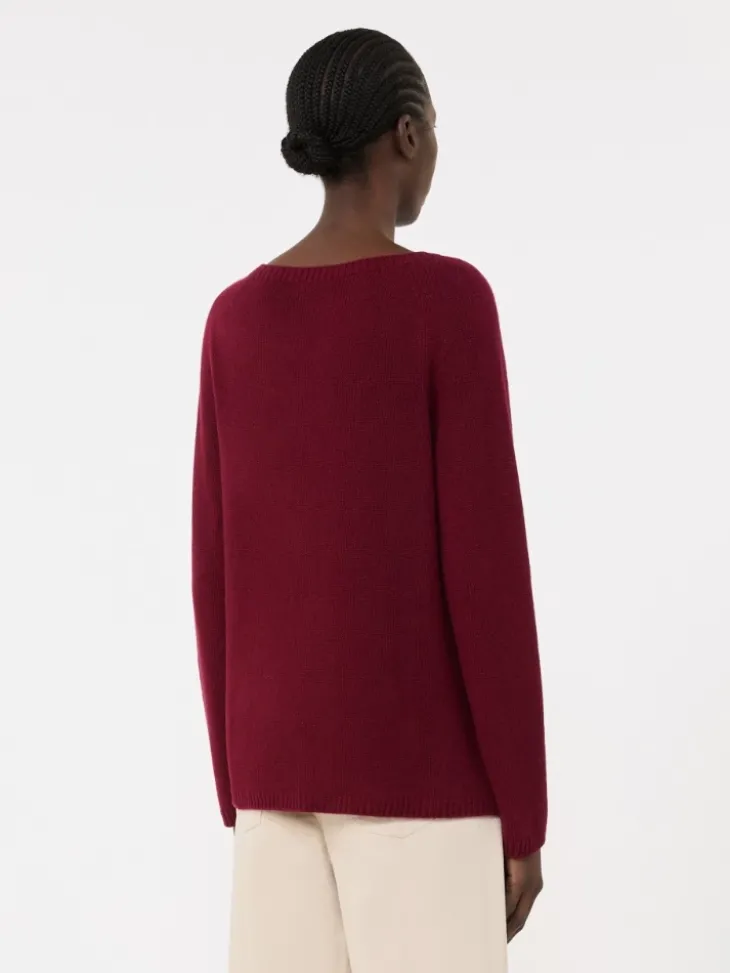 Wool and cashmere yarn sweater - RASPBERRY