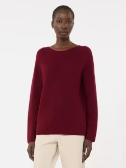 Wool and cashmere yarn sweater - RASPBERRY