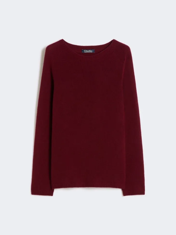 Wool and cashmere yarn sweater - RASPBERRY