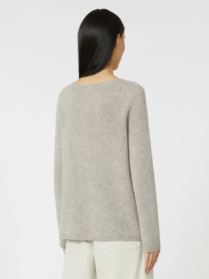 Wool and cashmere yarn sweater - BEIGE