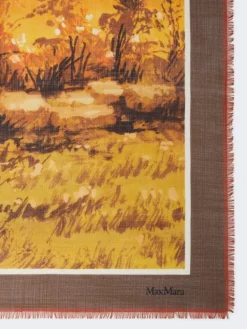 Wool and silk shawl - DARK BROWN