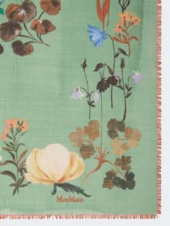 Wool and silk shawl - GREEN