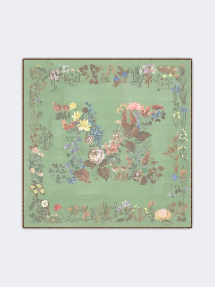 Wool and silk shawl - GREEN