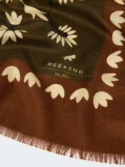 Wool and silk stole - CARAMEL
