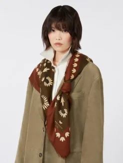 Wool and silk stole - CARAMEL