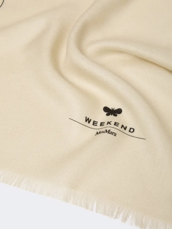 Wool and silk stole - DARK GREY