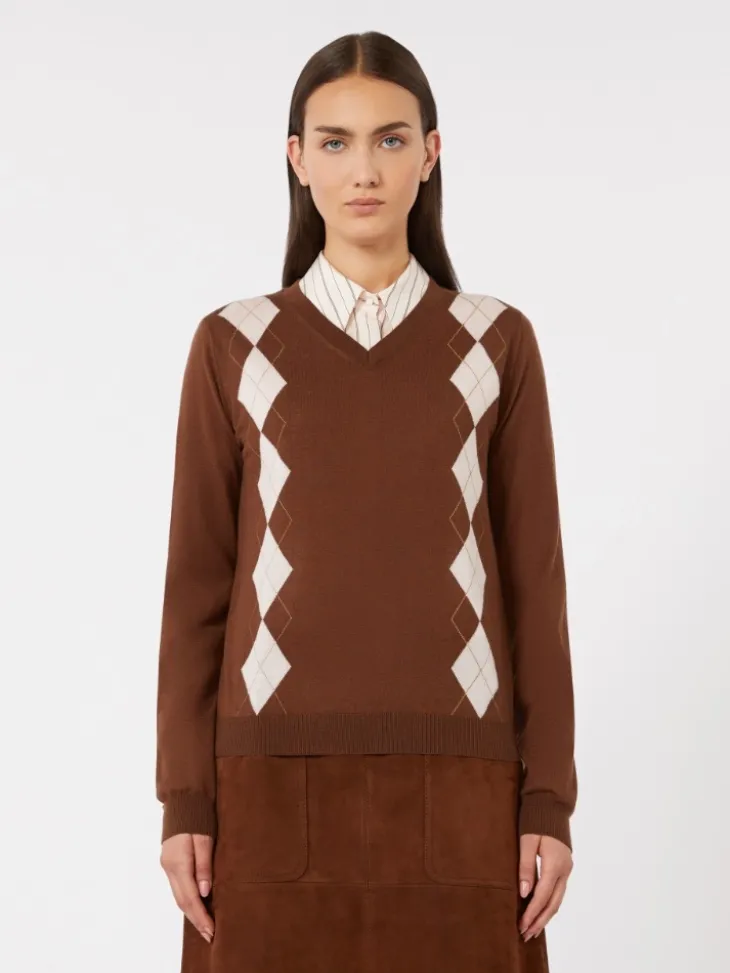 Wool and silk sweater - CHOCOLATE