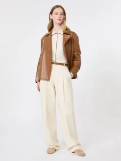 Wool and silk yarn cardigan - WHITE