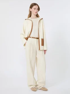 Wool and silk yarn sweater - WHITE