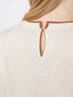 Wool and silk yarn sweater - WHITE