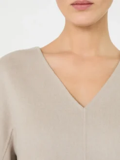 Wool broadcloth blouse - BEIGE