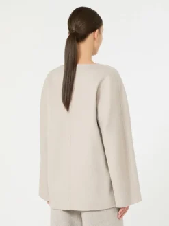 Wool broadcloth blouse - BEIGE