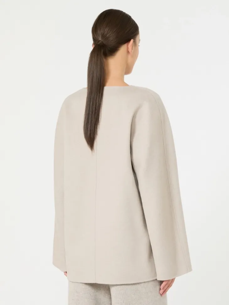 Wool broadcloth blouse - BEIGE