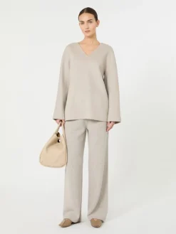 Wool broadcloth blouse - BEIGE