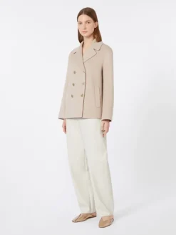 Wool broadcloth jacket - BEIGE PINK