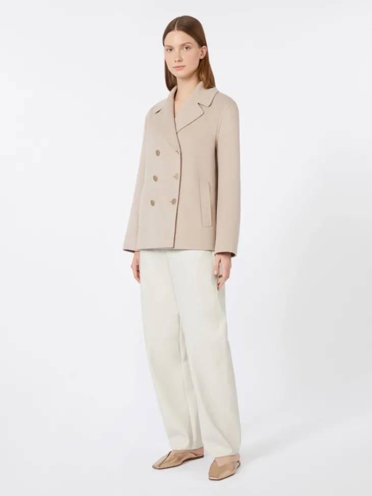 Wool broadcloth jacket - BEIGE PINK
