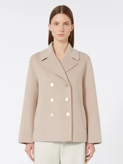 Wool broadcloth jacket - BEIGE PINK