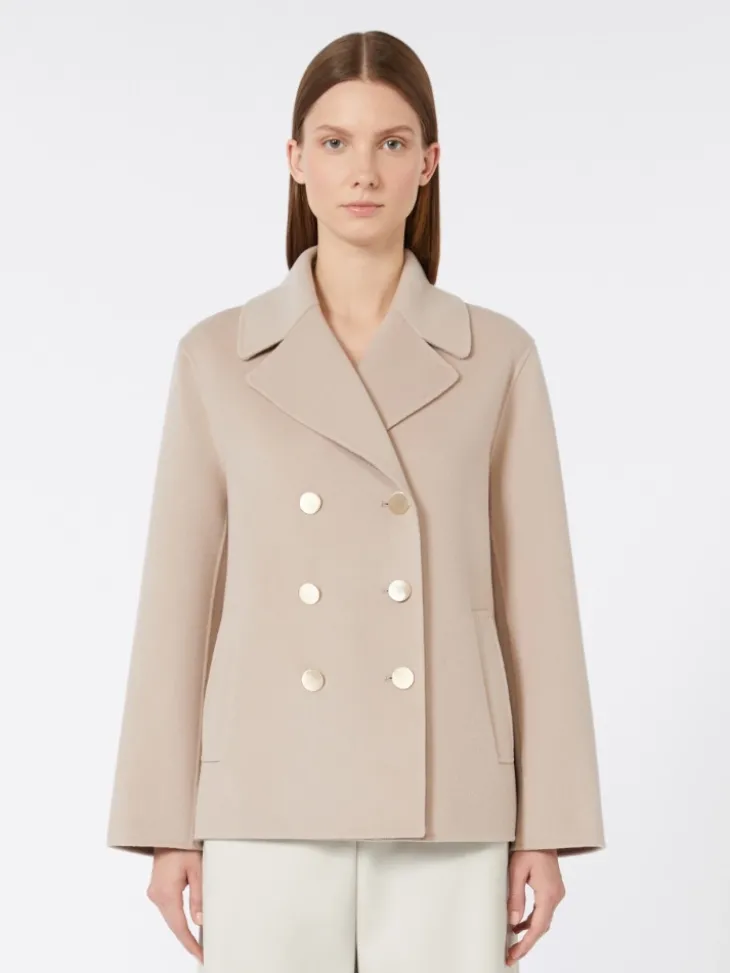 Wool broadcloth jacket - BEIGE PINK