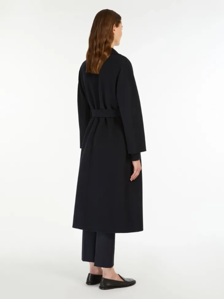 Wool broadcloth midi coat - MIDNIGHTBLUE