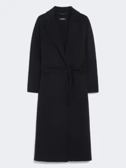 Wool broadcloth midi coat - MIDNIGHTBLUE