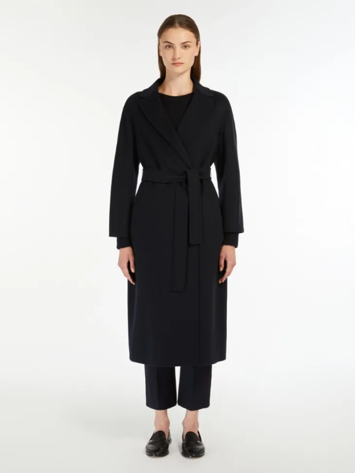 Wool broadcloth midi coat - MIDNIGHTBLUE