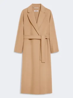 Wool broadcloth midi coat - CAMEL