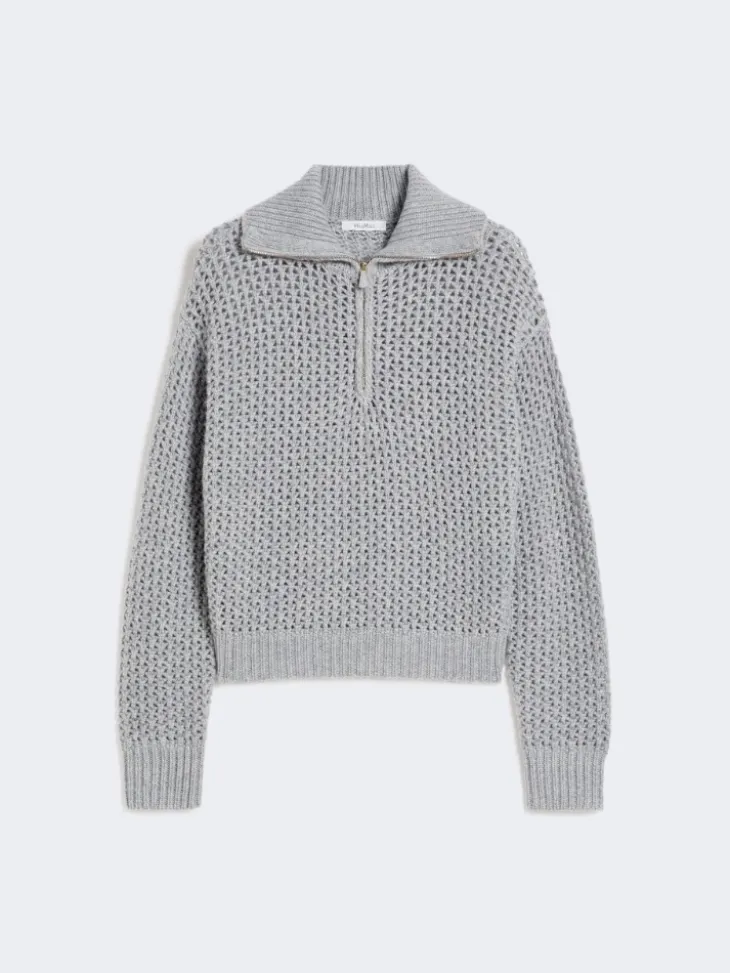 Wool, cashmere and lurex sweater - LIGHT GREY
