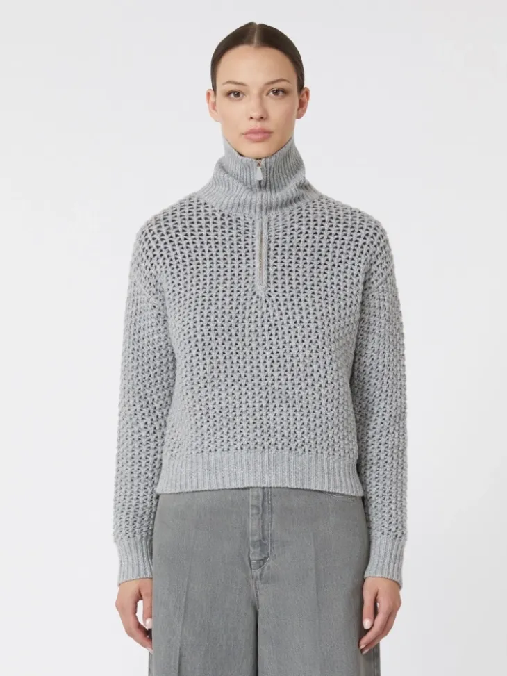 Wool, cashmere and lurex sweater - LIGHT GREY