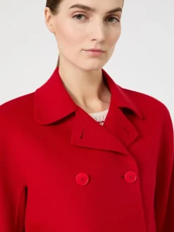 Wool, cashmere and silk boxy jacket - RED