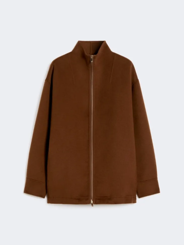 Wool, cashmere and silk coat - CHOCOLATE