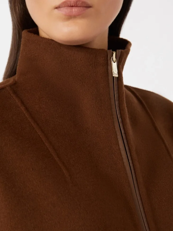 Wool, cashmere and silk coat - CHOCOLATE