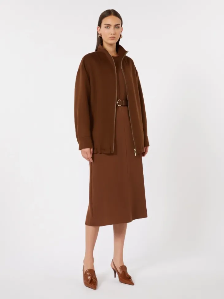 Wool, cashmere and silk coat - CHOCOLATE