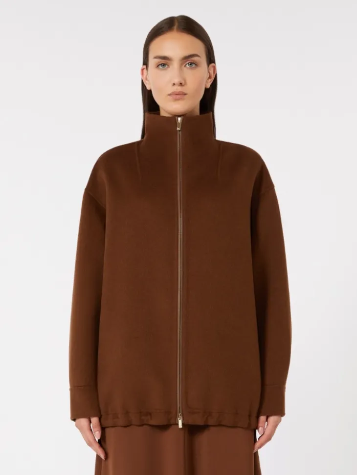 Wool, cashmere and silk coat - CHOCOLATE