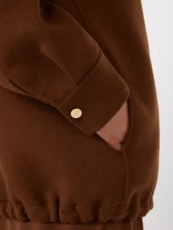 Wool, cashmere and silk coat - CHOCOLATE