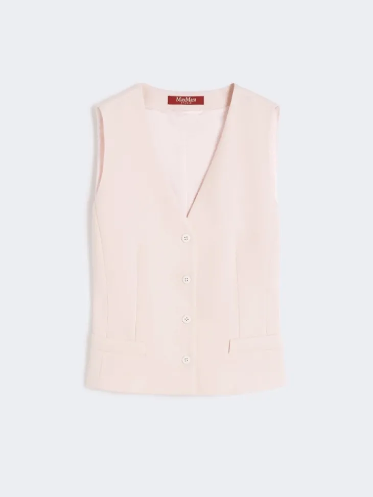 Wool crepe gilet - PINK