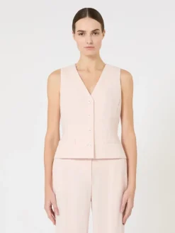 Wool crepe gilet - PINK