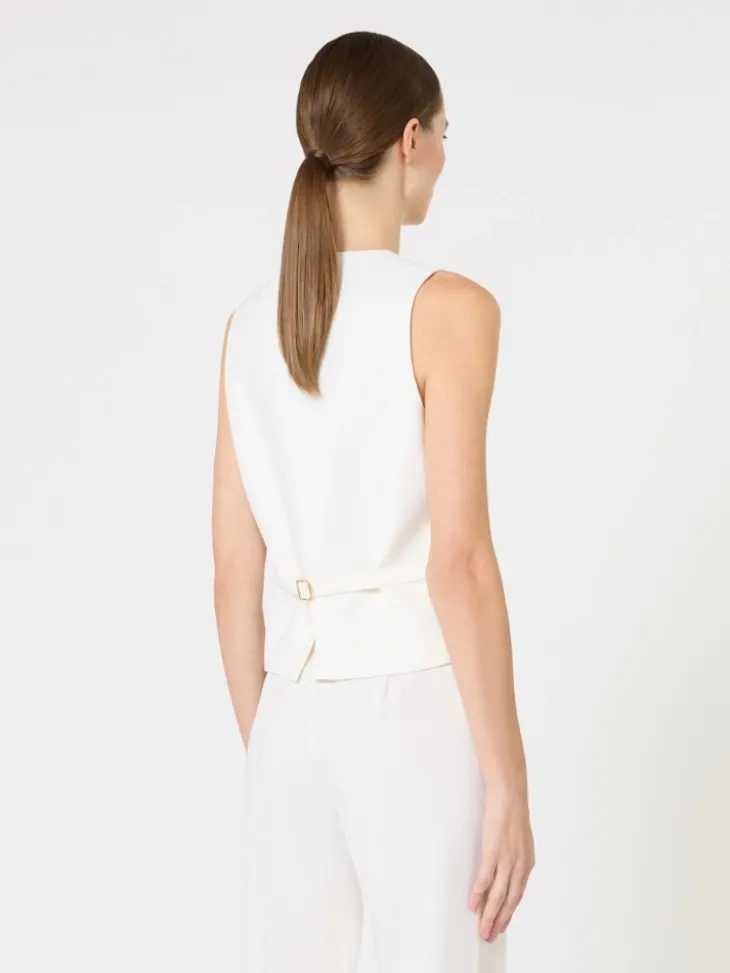 Wool crepe gilet - WHITE